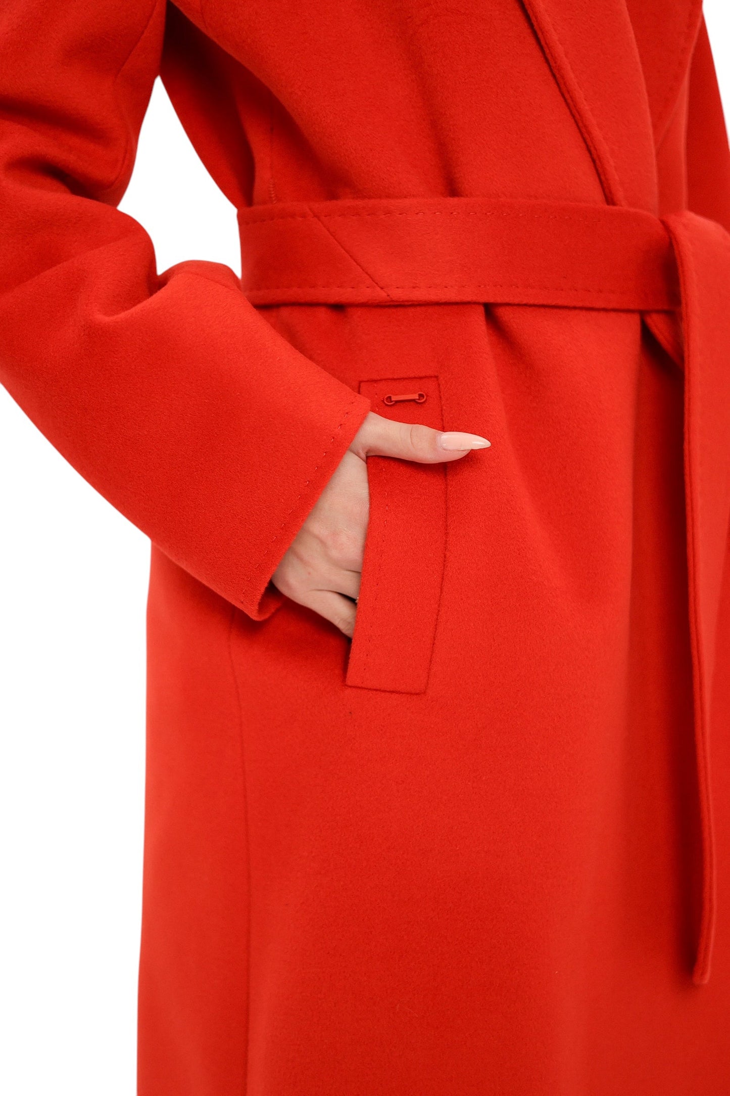 Abrigo Chester Premium de lana y cachemir en rojo Sicilia