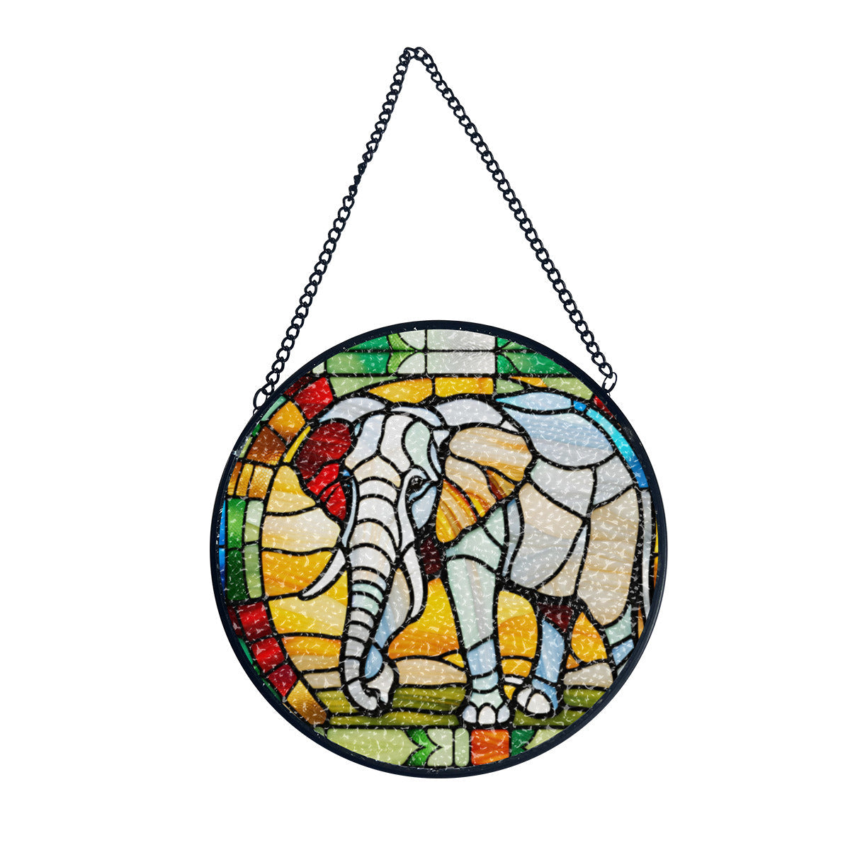 Stained Glass Elephant Suncatcher Home Decor