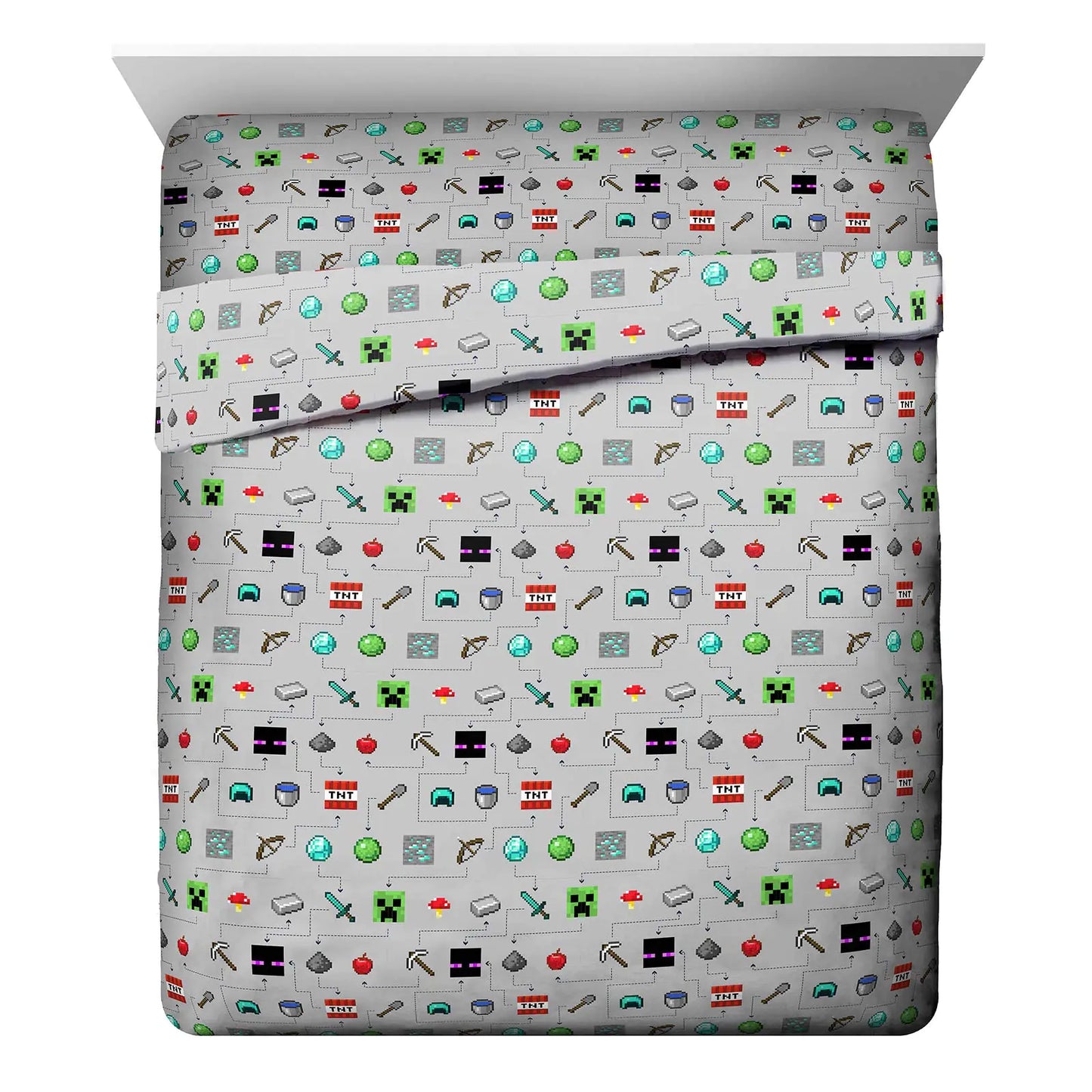Jay Franco Minecraft Monster Hunters Queen Sheet Set - 4 Piece Set Super Soft and Cozy Kid’s Bedding Features Creepers - Fade Resistant Microfiber Sheets (Official Minecraft Product)