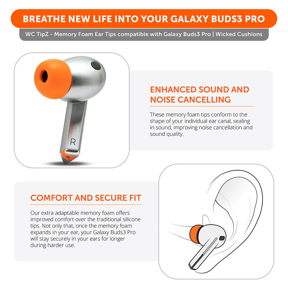 Galaxy Buds 3 Pro Memory Foam Ear Tips - WC TipZ Galaxy