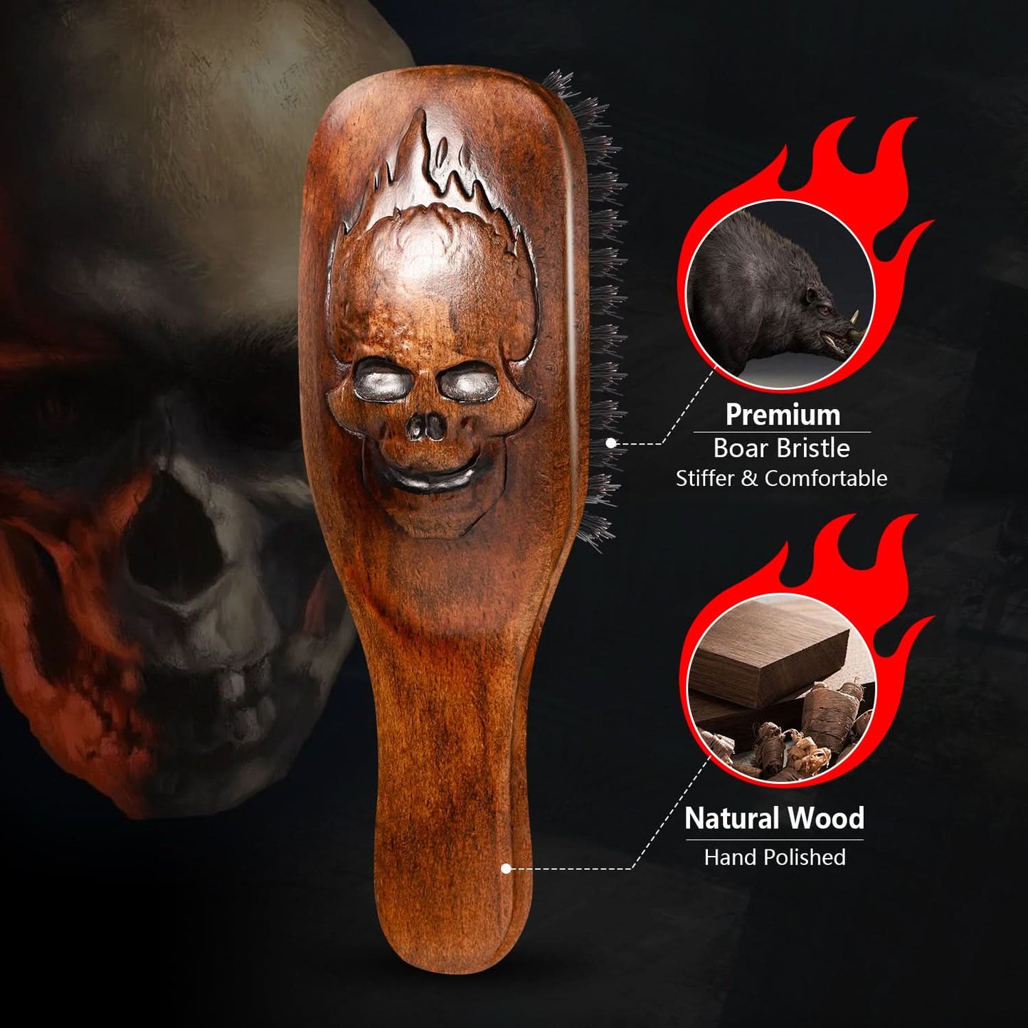 Eagle Fortress Inferno Styler Military Beard and Hair Brush