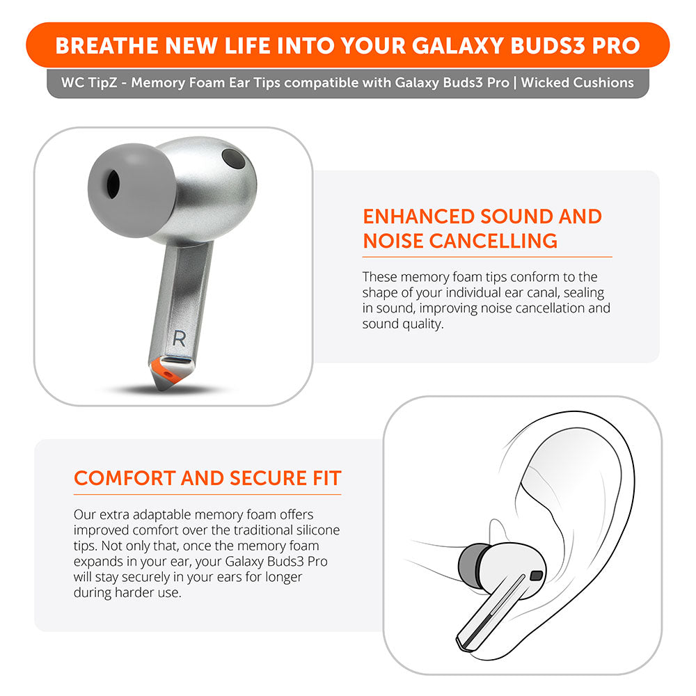 Galaxy Buds 3 Pro Memory Foam Ear Tips - WC TipZ Galaxy