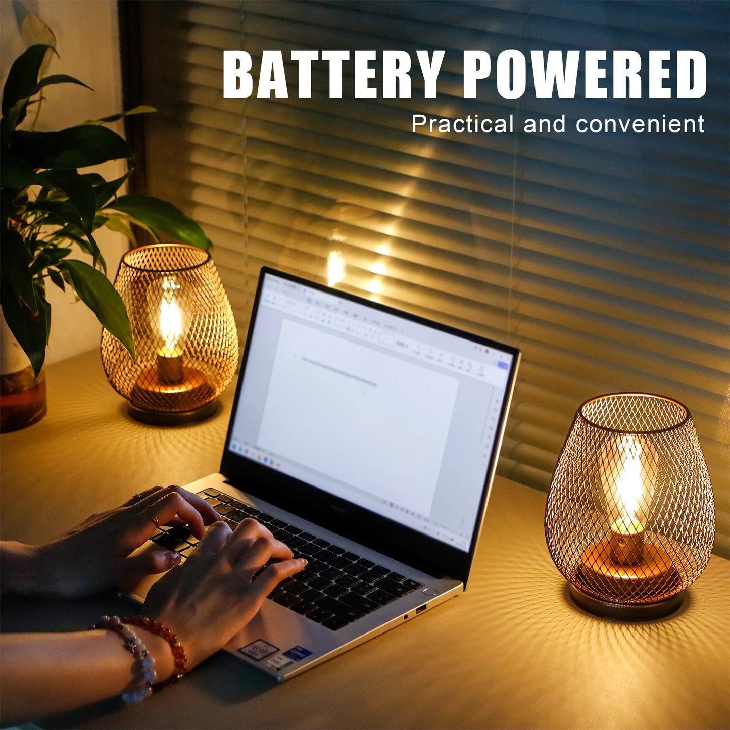 6.7" Tall Battery Powered Outdoor Table Lamp