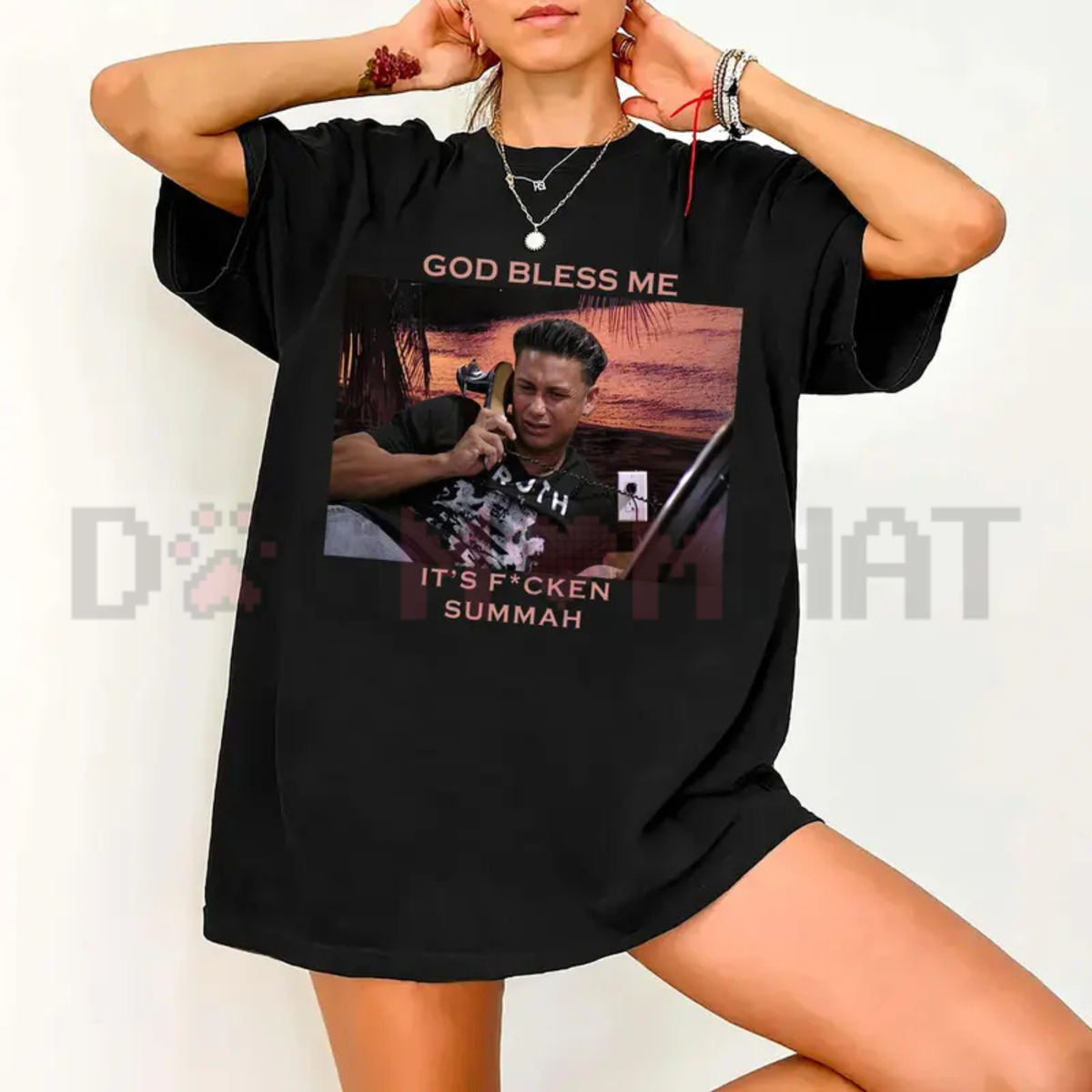 "God Bless Me It's F_cken Summah" Retro T-Shirt