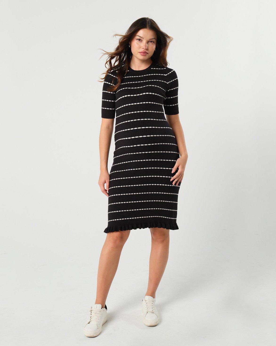 Vestido de punto a rayas para maternidad y lactancia Louie