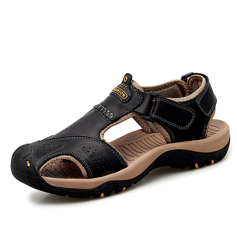 Extended-Size Two-layer Leather Toe Outdoor Casual Sandals