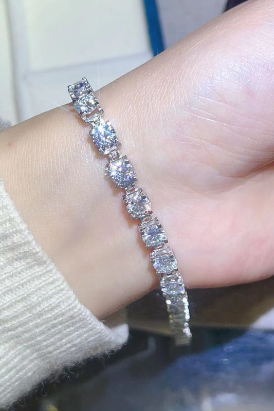 Pulsera de moissanita de 10 quilates chapada en platino