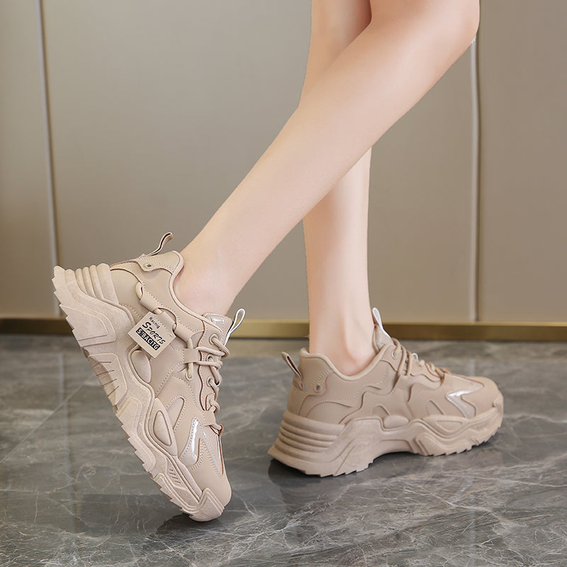 Thick-soled Lace-up Sports Sneakers