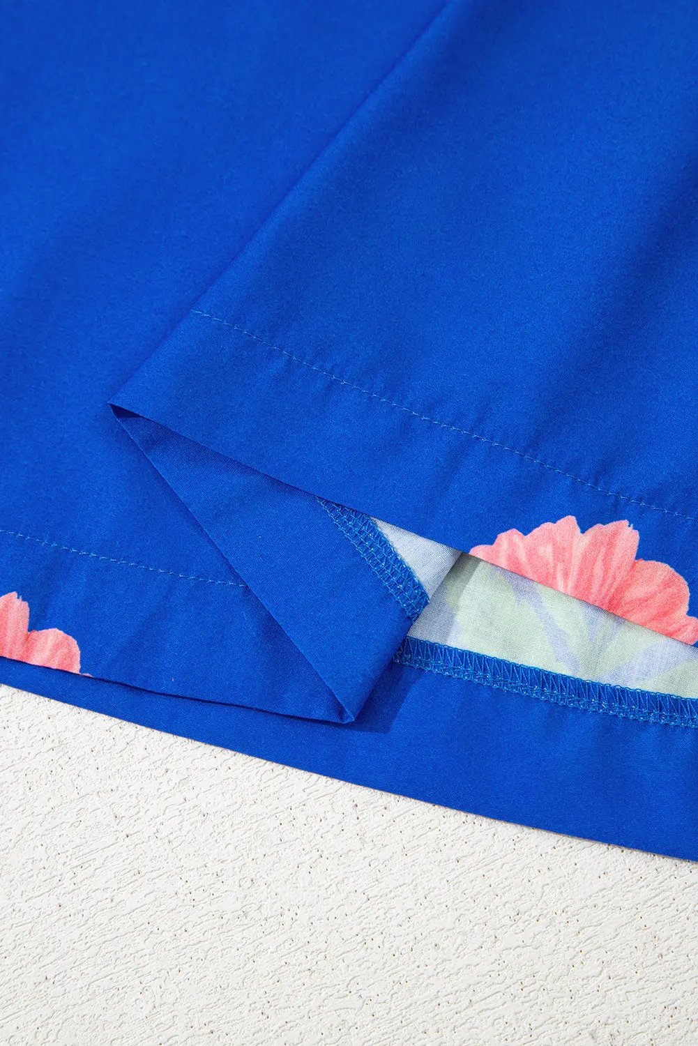 Mini Dress - Blue Floral Short Sleeve - Southern Belle Style