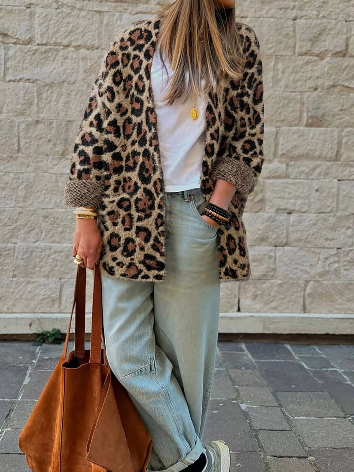 Leopard Open Casual Cardigan