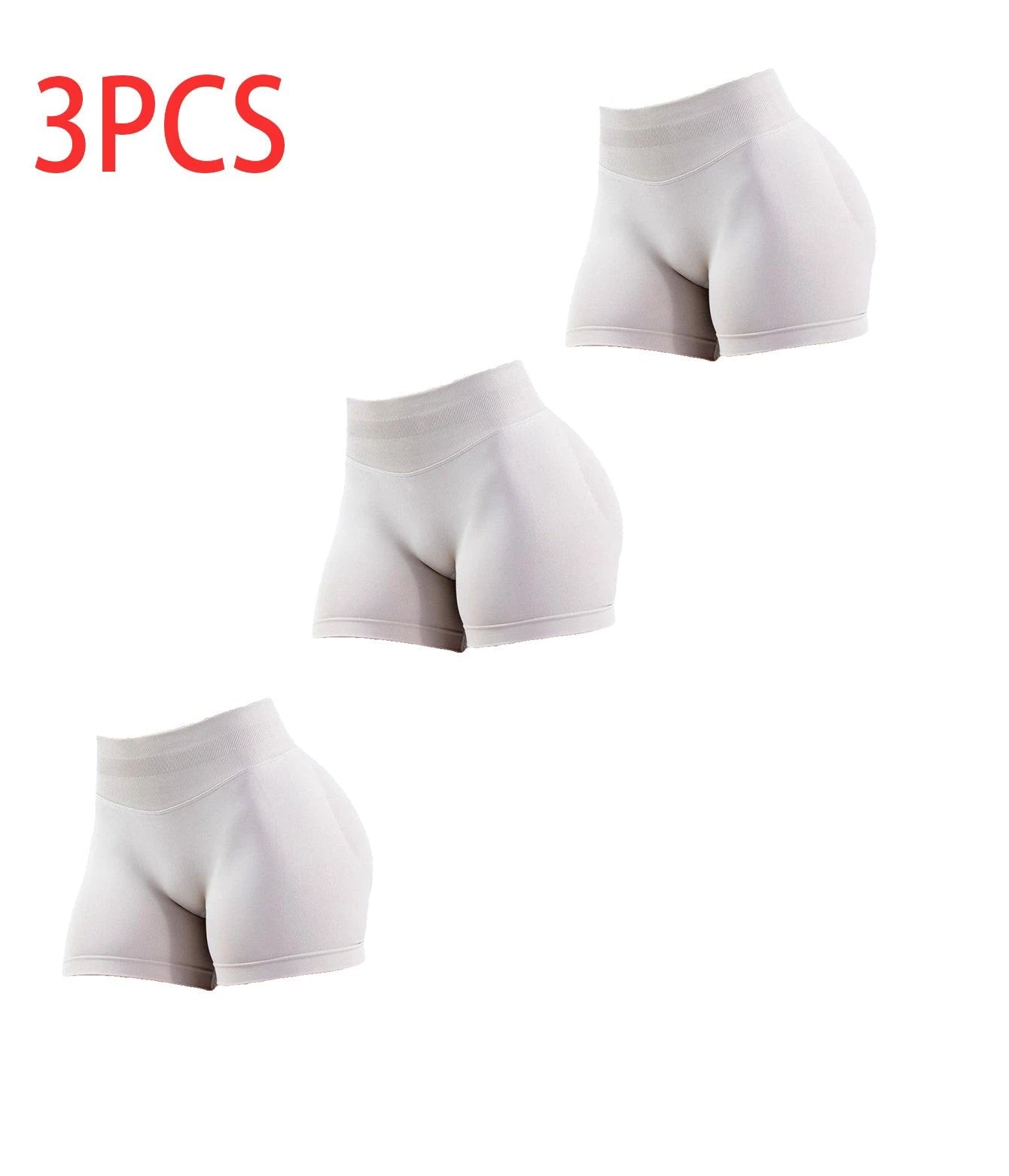 3PCS High-waisted Solid-color Training Shorts