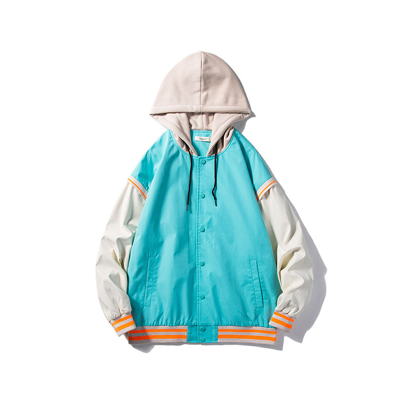 Multi Panel Bomber Hooded Oversize Boy Jacket