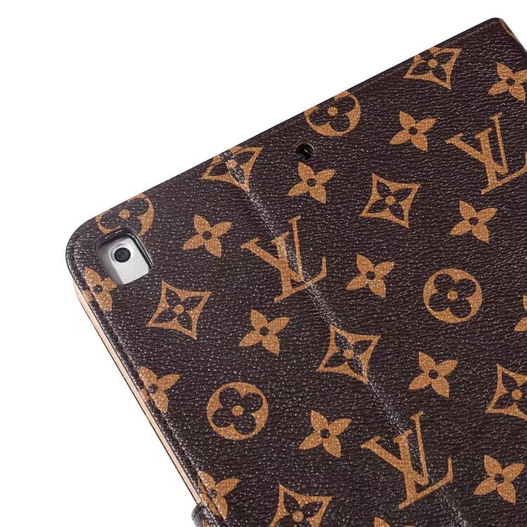 Funda para iPad Apple de cuero Monogram de lona de lujo con diseño temático de verano fresco