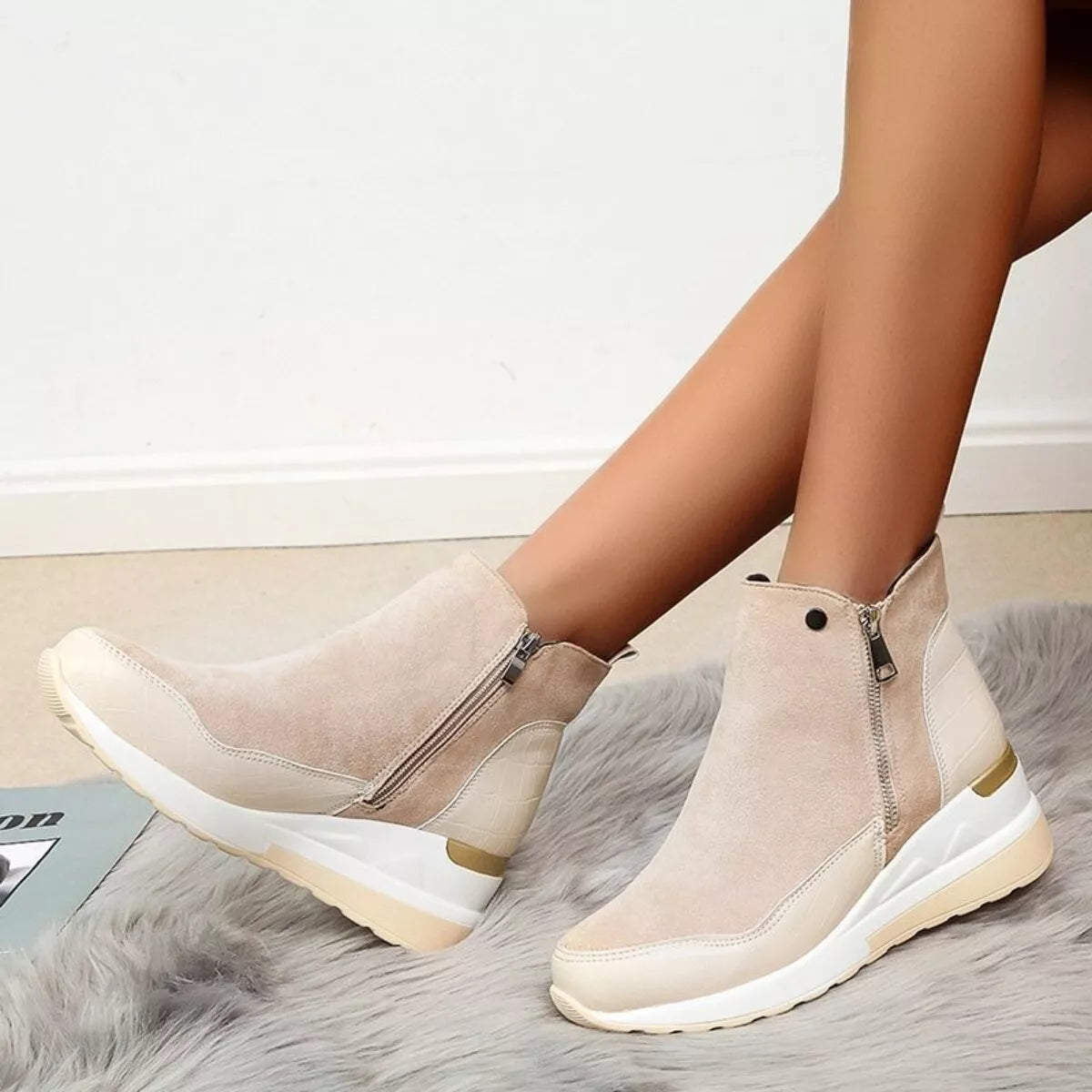 Side Zipper Ankle Boots
