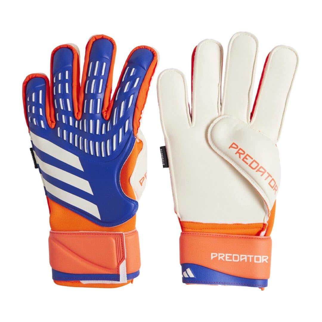 adidas Unisex Match Fingersave Goalie Gloves Lucid Blue/Solar Red/White 11.5