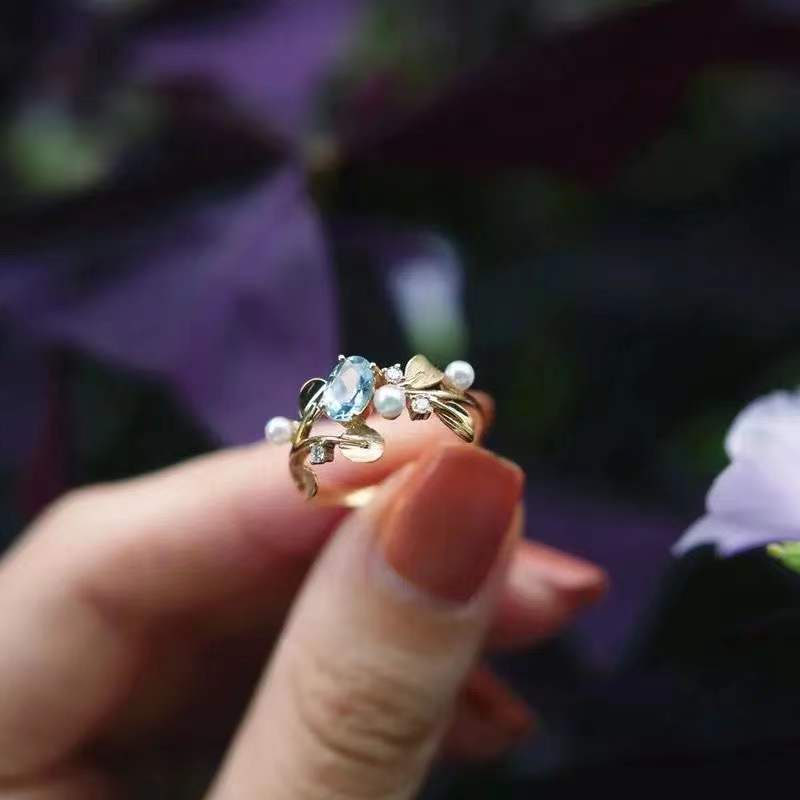 S925 Silver Blue Treasure Ring