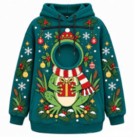 Unisex Christmas Pet Pocket Long Sleeve Sweatshirt