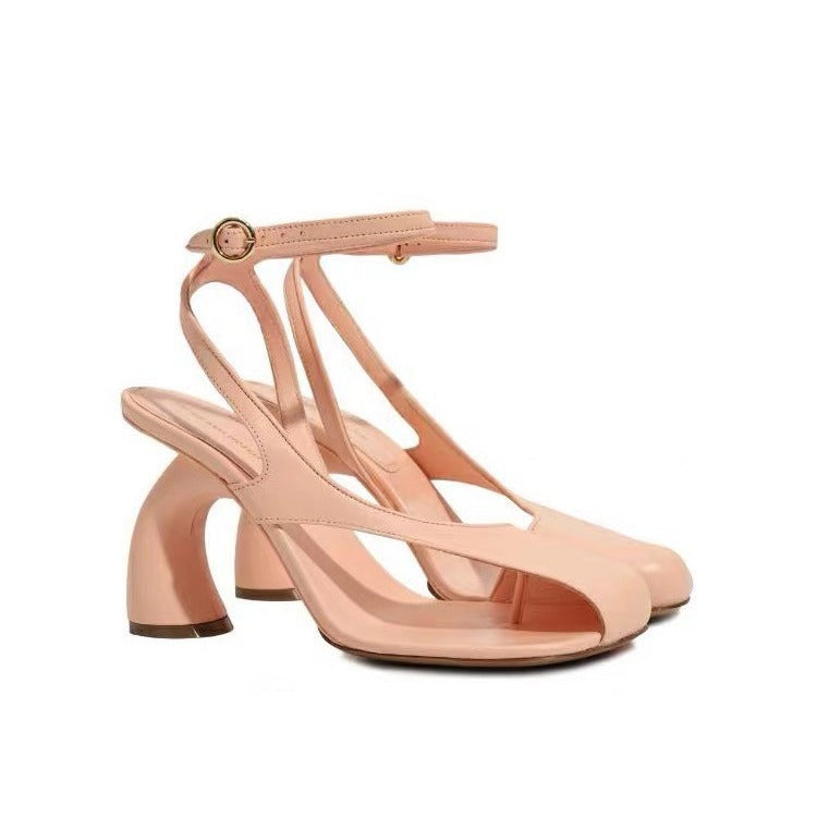 Women's Stiletto Peep-toe Sandals With A Square-Toe