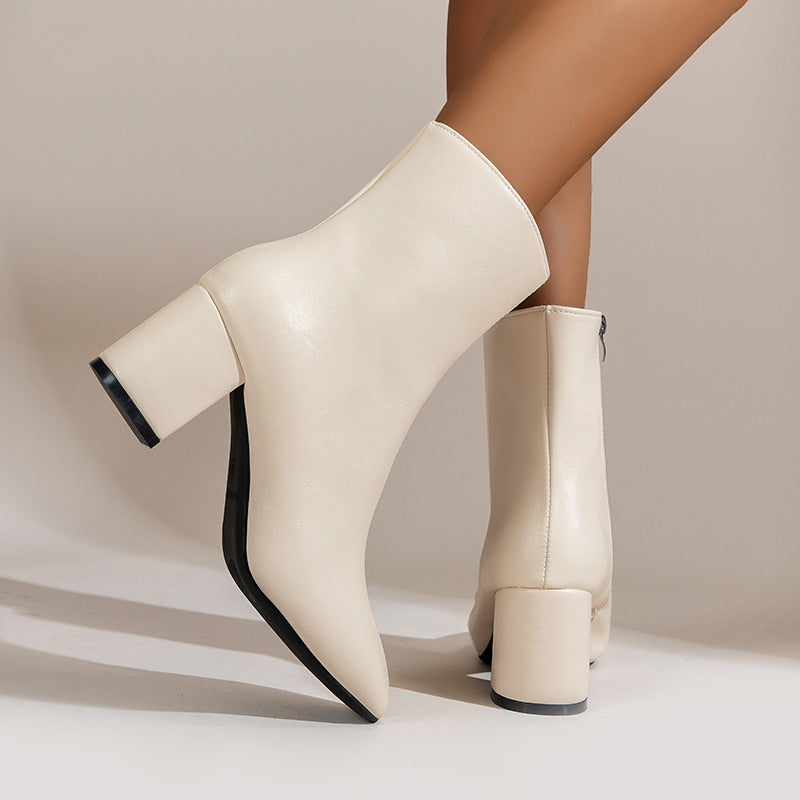 Women's High-Heel Square-Toe Boots