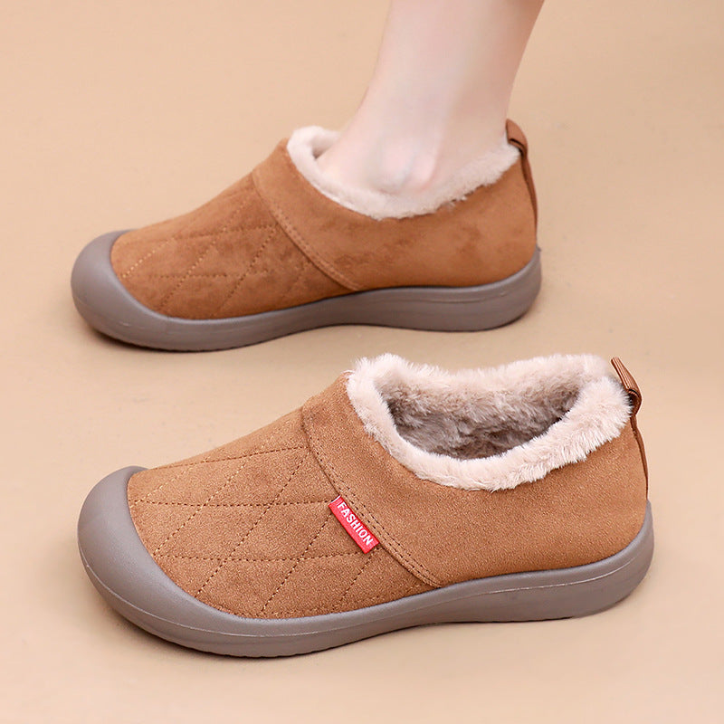 Women's Fleece-lined Thickened Warm Snow Boots With A Soft Sole