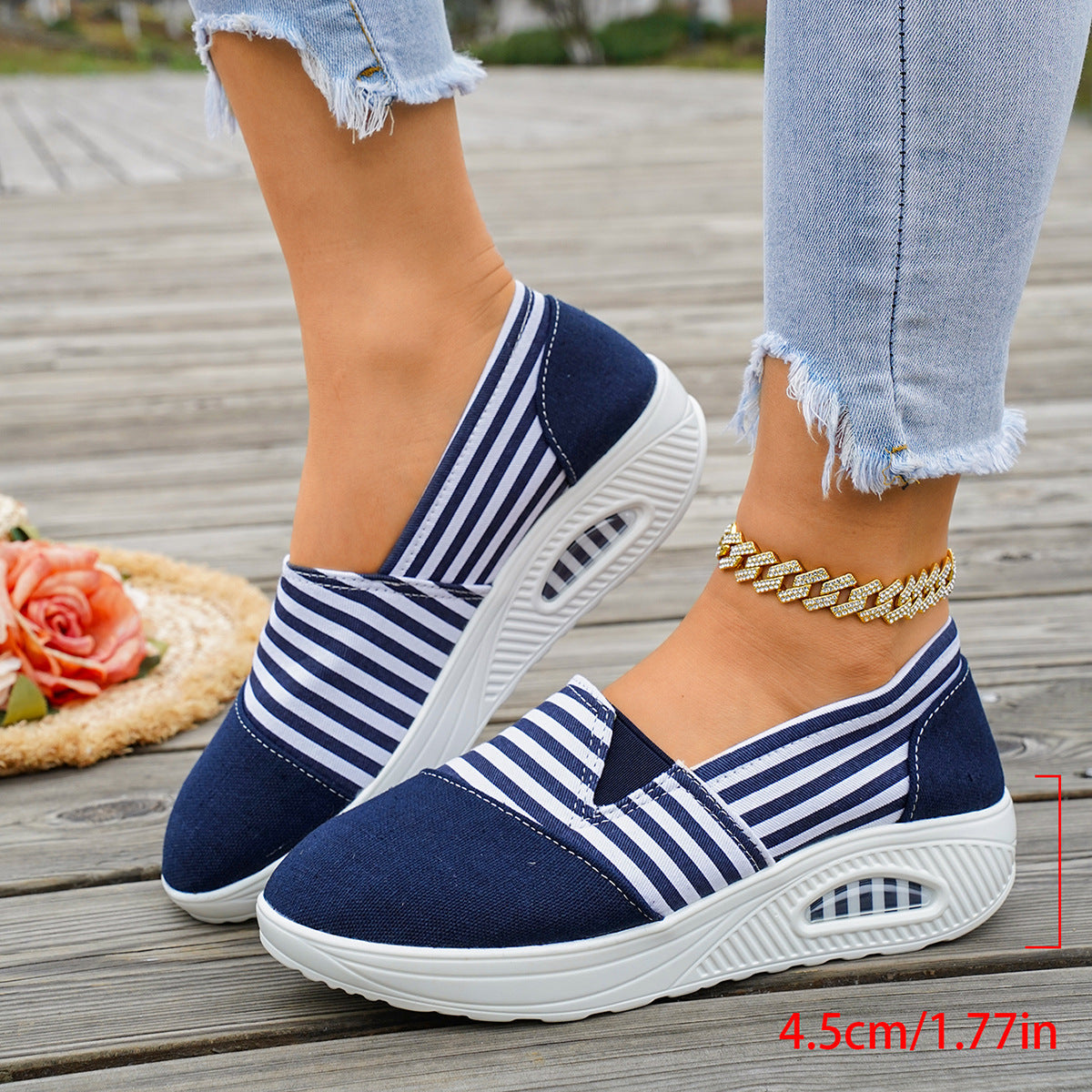 New Striped Canvas Sneakers Casual Shoes