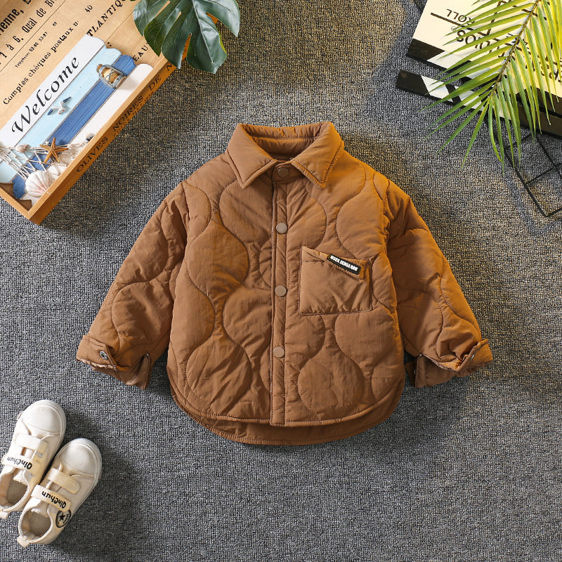 Boys Puffer Jacket Children Thin Cotton Clothing Fashionable Thickened