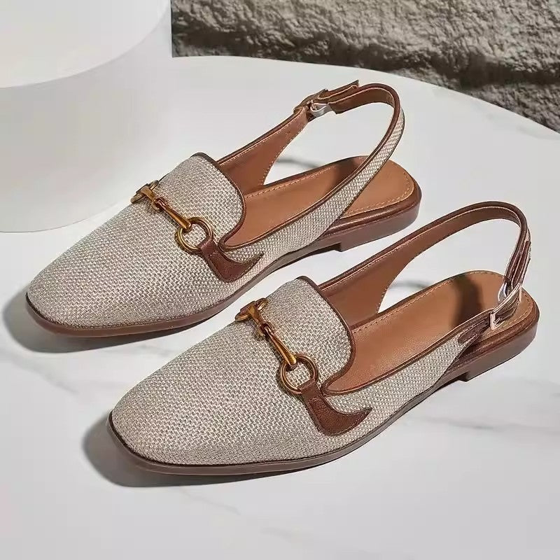 Beach Wedge Sandals in Brown