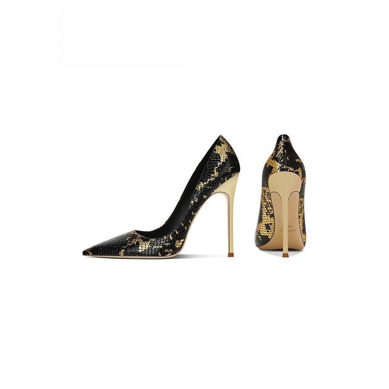 Women's Snake-Print Pointed-Toe Stiletto Heels