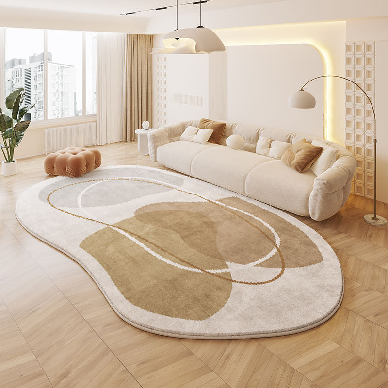 Cream Colored Stain-resistant And Easy To Maintain Cashmere Look Rug