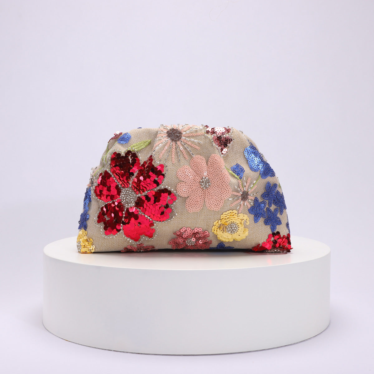 Womens Bag With Intricate Craftsmanship Featuring A Wave And Ink-wash Painting Style