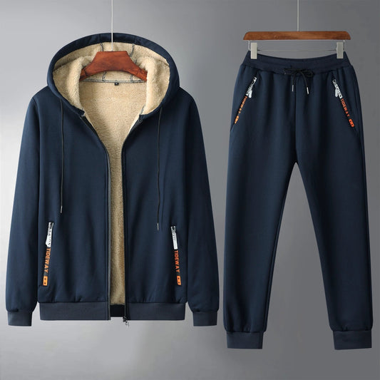 Chándal grueso de invierno para hombre con forro polar