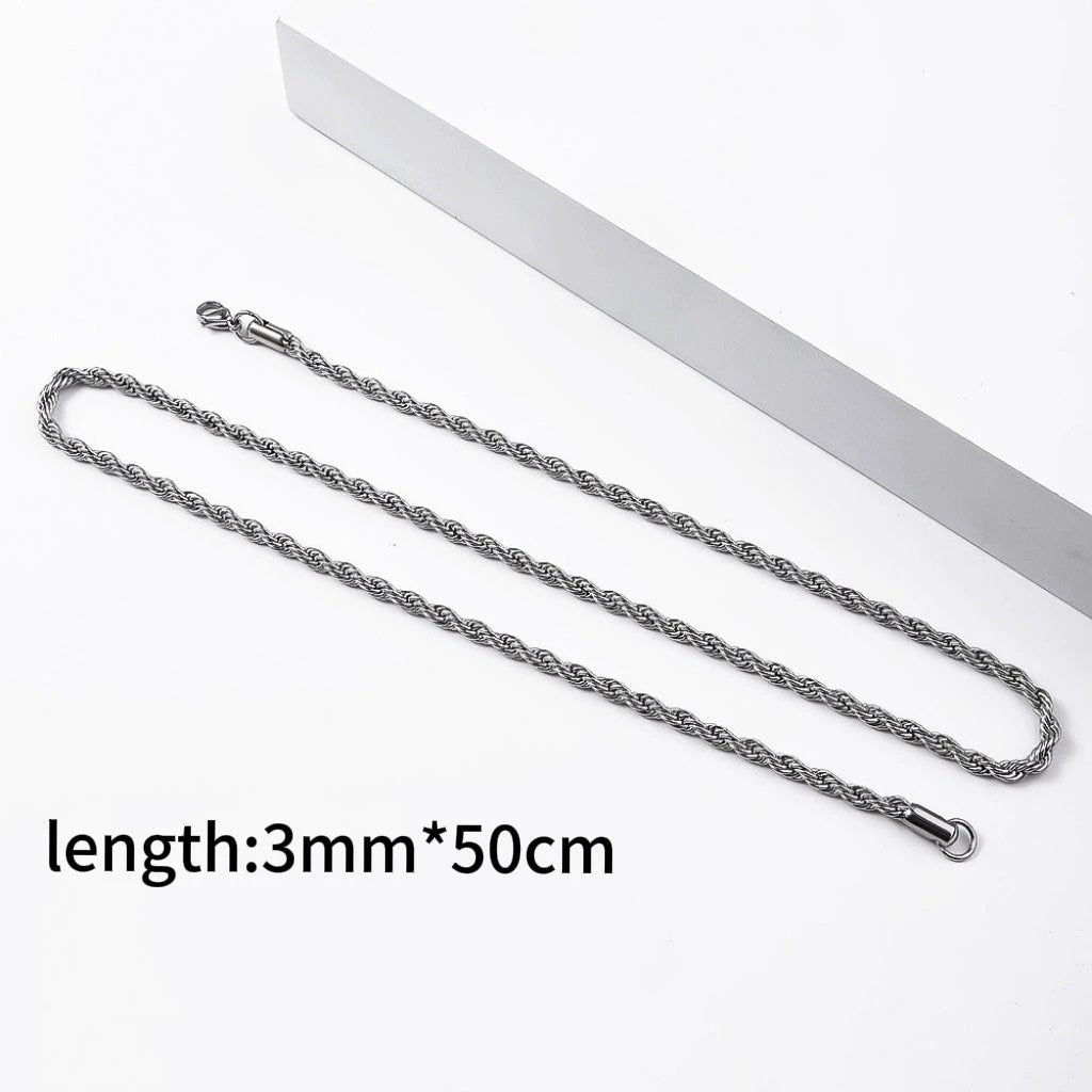 Stainless Steel Twist Chain Necklace For Men