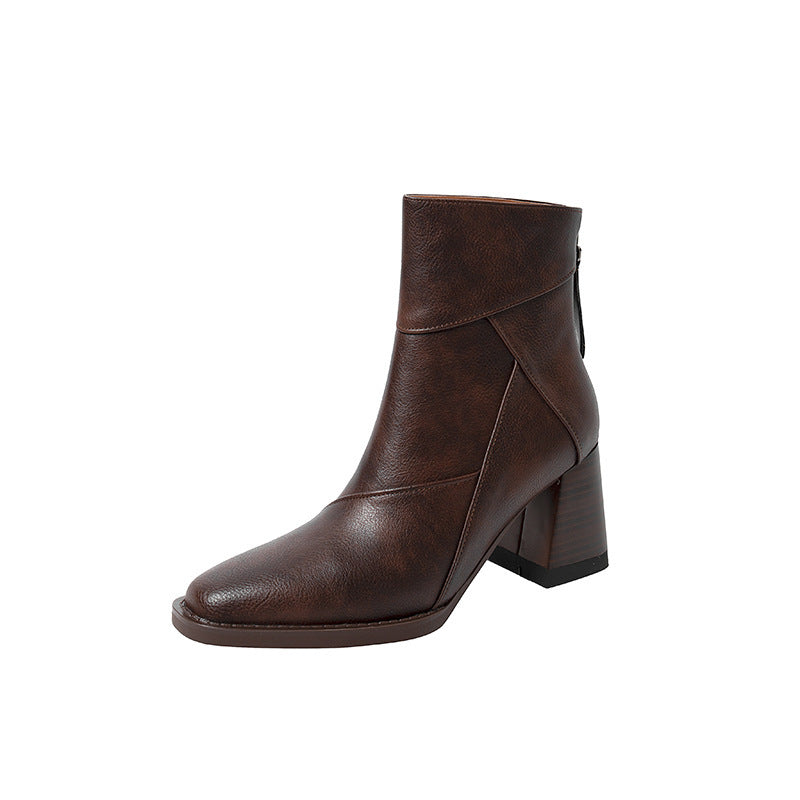 Women's Retro Chunky Heel Ankle Boots