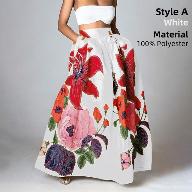 Faldas Maxi Largas Florales de Mujer para Vacaciones Ver tabla de tallas en "más detalles"