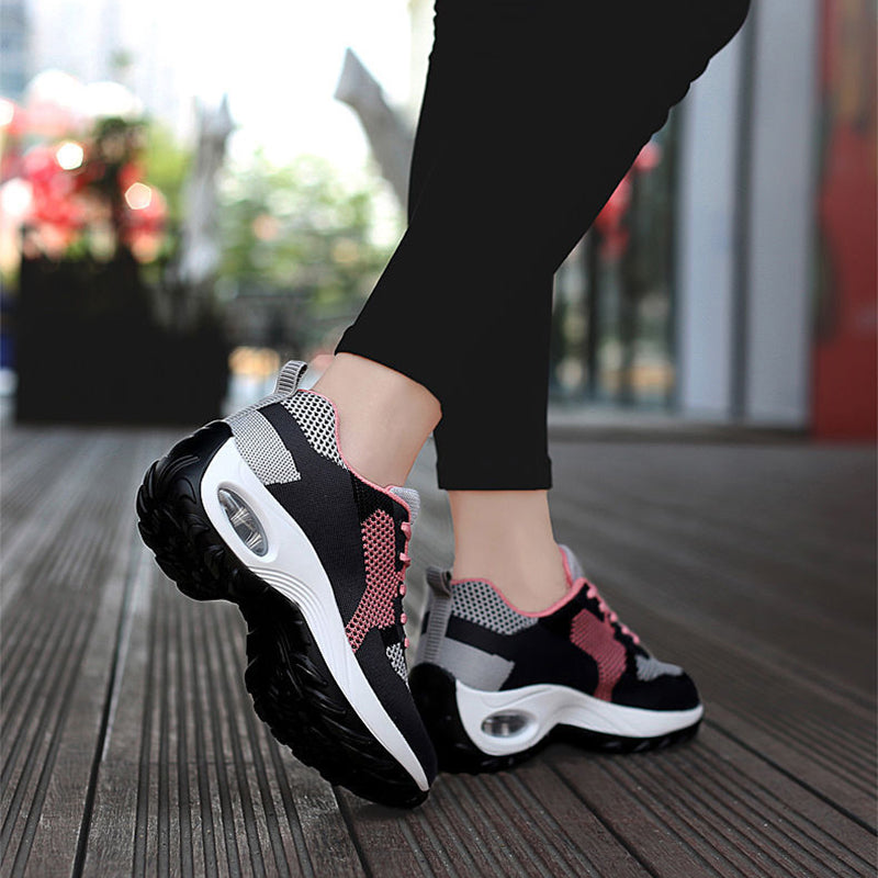 Mesh Slip On Air Cushion Shoes Women Comfortable Breathable Increased Sneakers