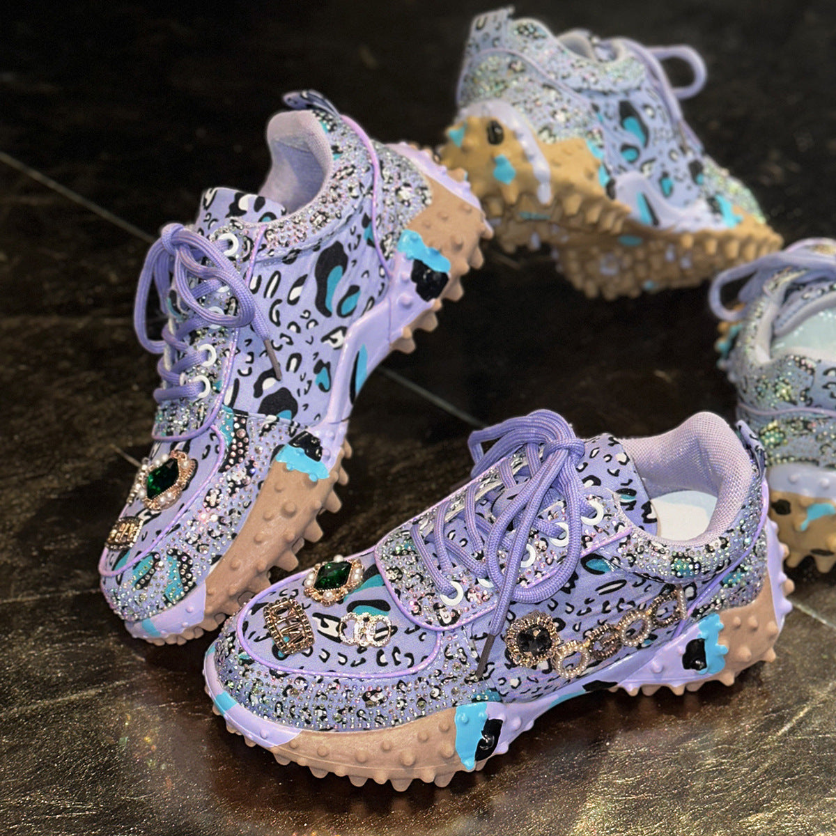 Women's Rhinestone Durian Casual Sneakers
