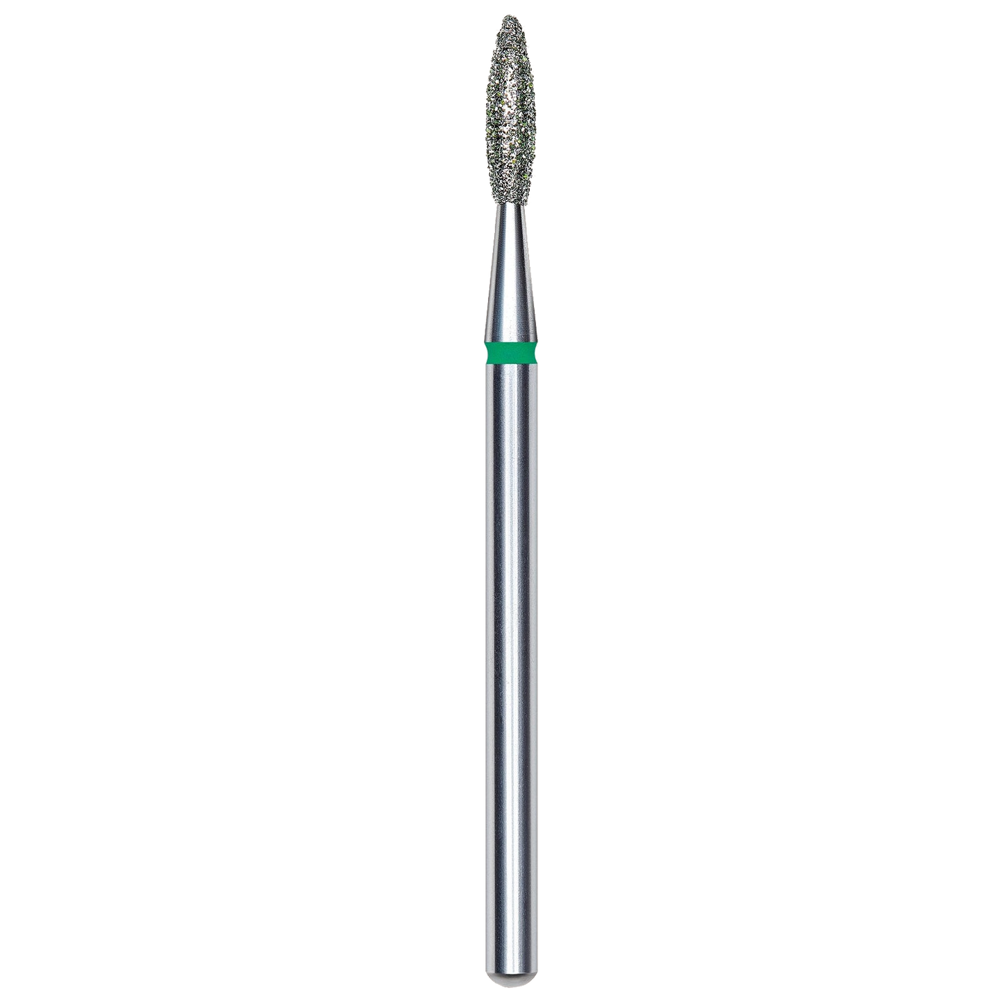 DIAMOND NAIL DRILL BIT, "FLAME", GREEN, HEAD DIAMETER 2.1/8MM (FA10G021/8) - STALEKS™