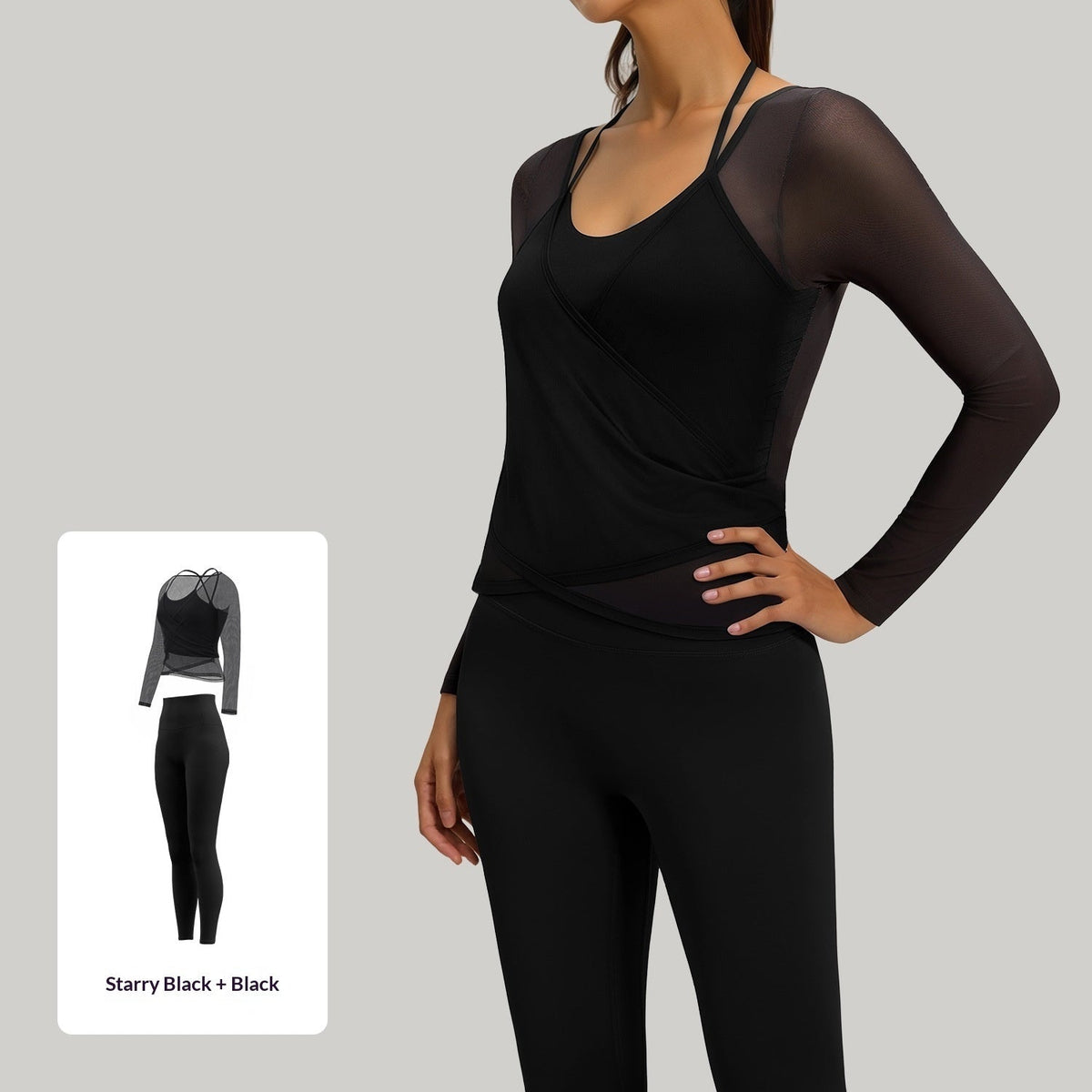 New Womens Yoga Wear Pilates Fake Two-Piece Sports Set