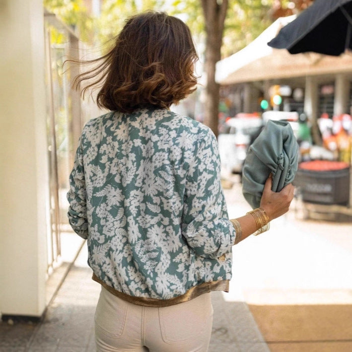 Chaqueta informal Entallada Cremallera Estampada Vea la tabla de tallas en "más detalles"
