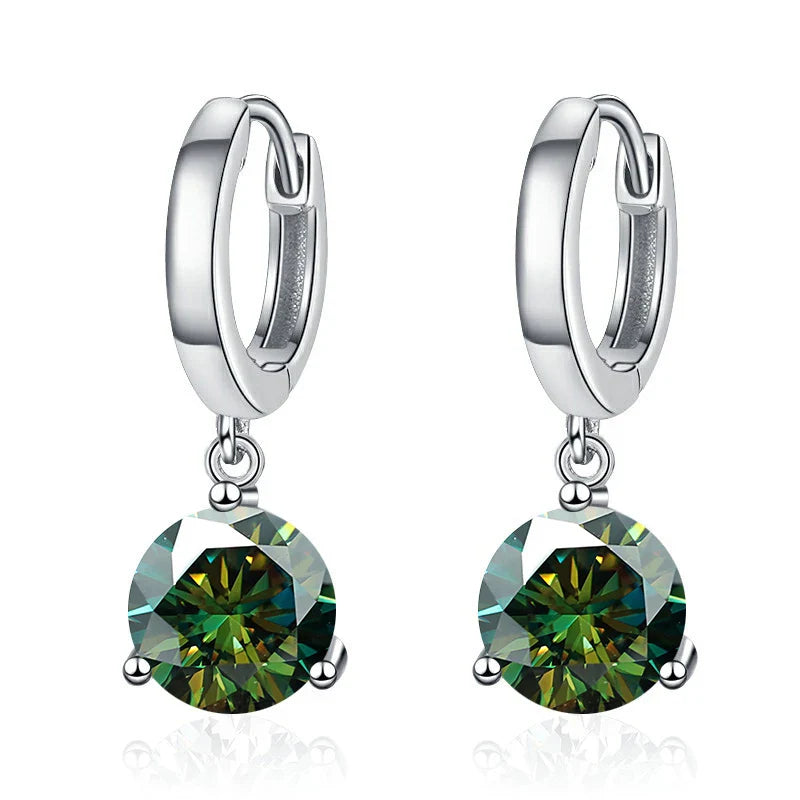 2ct Moissanite Drop Earrings 925 Sterling Silver Bridal Wedding