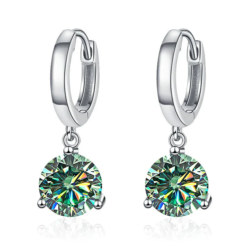 2ct Moissanite Drop Earrings 925 Sterling Silver Bridal Wedding