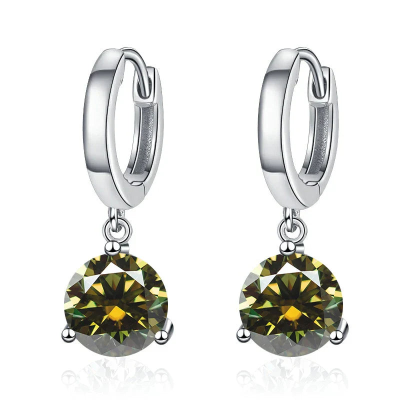 2ct Moissanite Drop Earrings 925 Sterling Silver Bridal Wedding