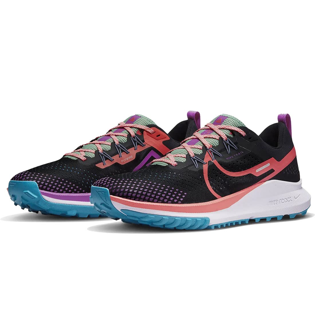 Nike Pegasus Trail 4 Mens Trail Running Shoes Black/Vivid Purple/Enamel Green/Magic Ember 9 M US