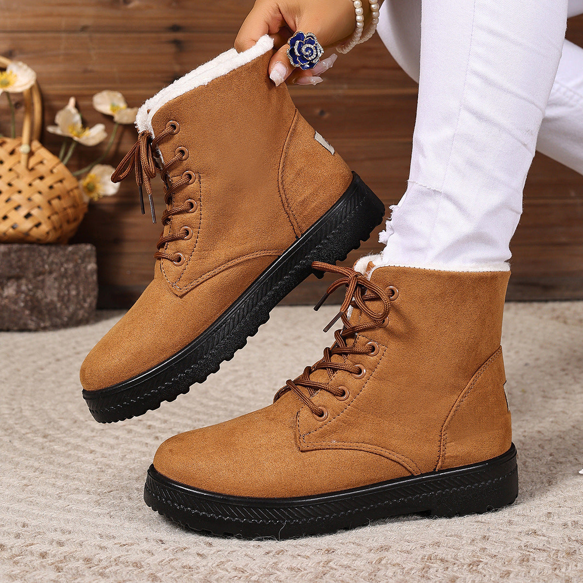 Women's Waterproof High-Top Cotton-Padded Snow Boots