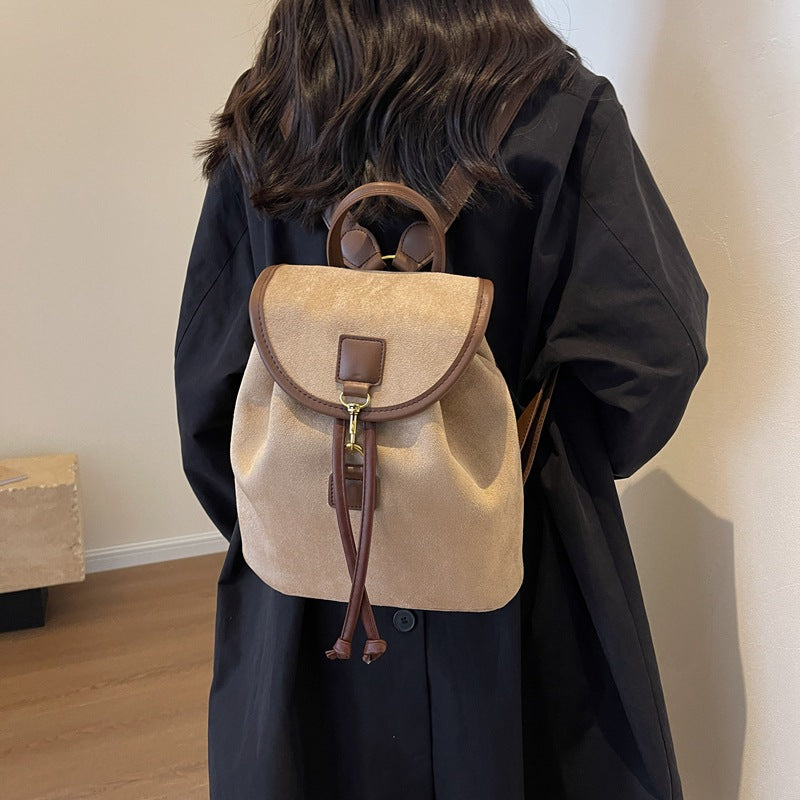 Women's Casual Niche Design Suede Backpack