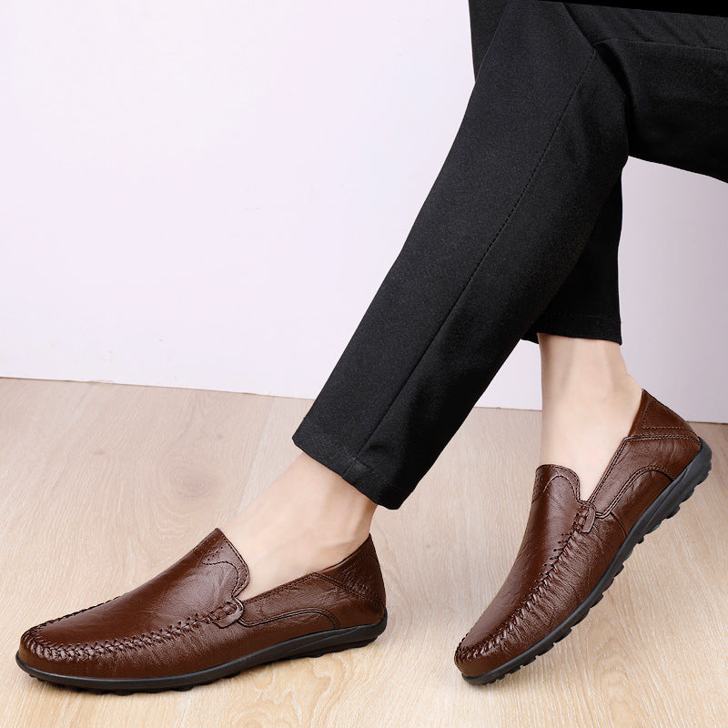 Men's Cowhide Business Casual Flats