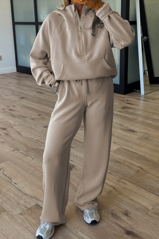 Conjunto de 2 piezas de pantalón deportivo y sudadera con media cremallera, orificio para pulgar y Jet Stream
