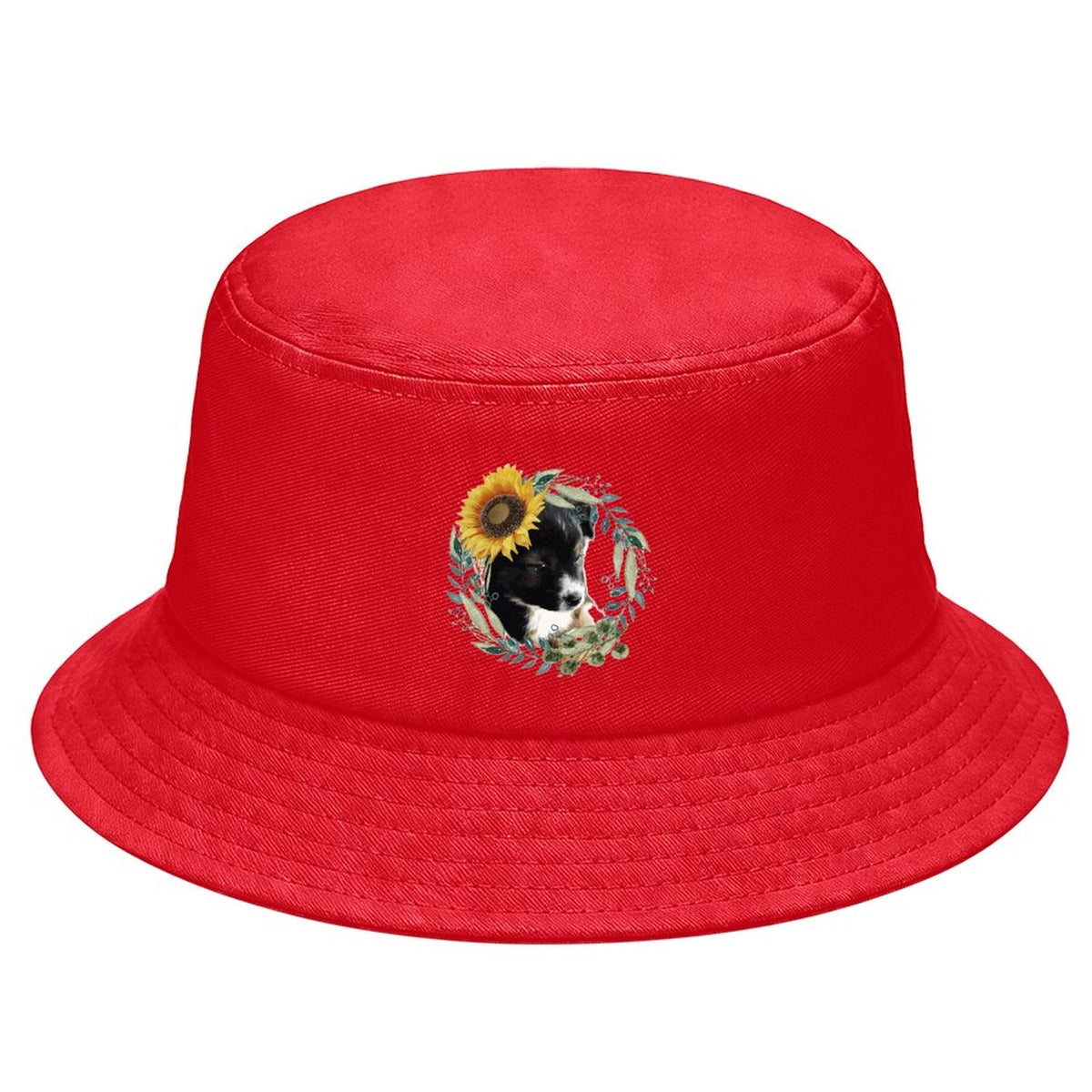 Cute Black Puppy Children’s Bucket Hat (Front Printing)
