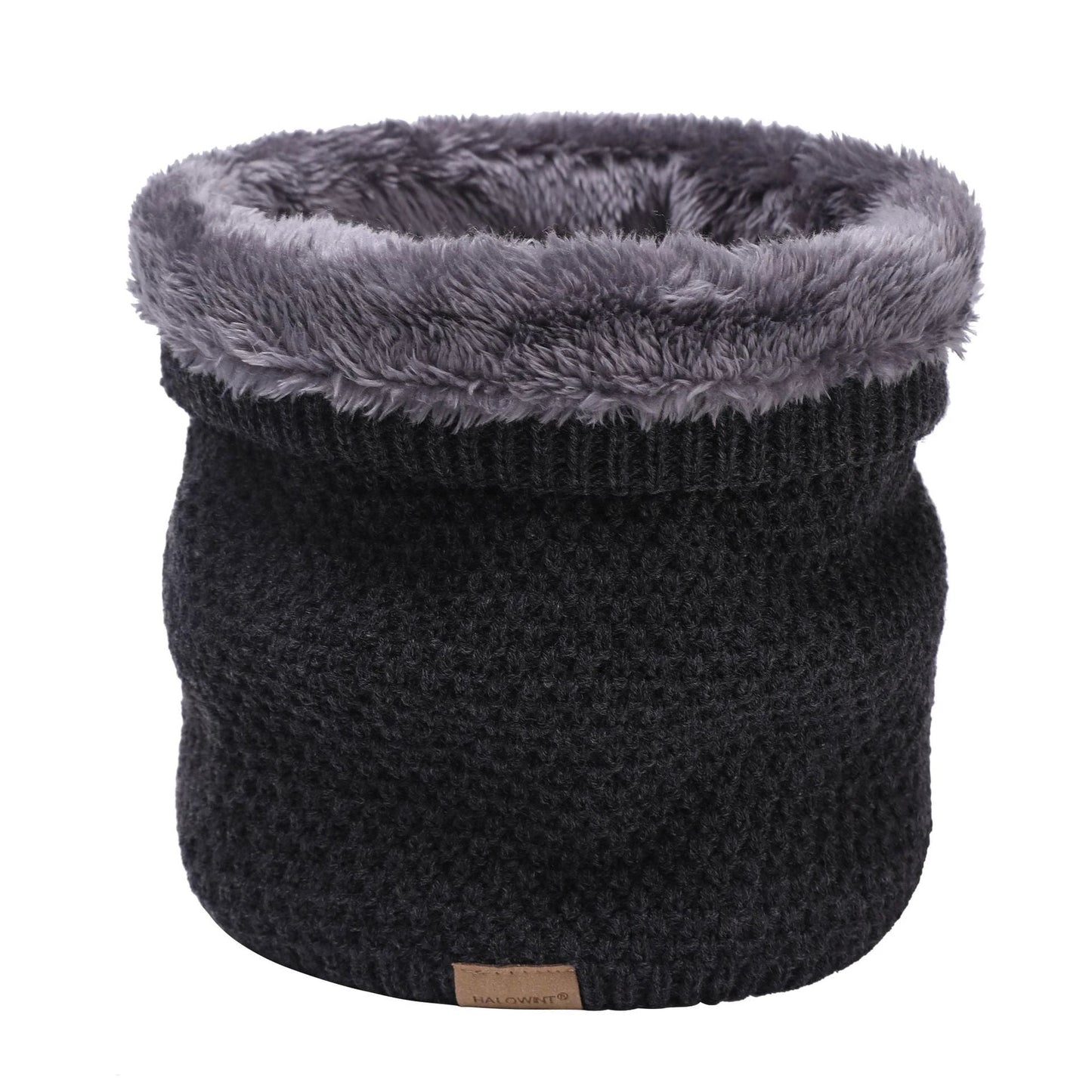Men's Knitted Velvet Padded Neck Protection Scarf