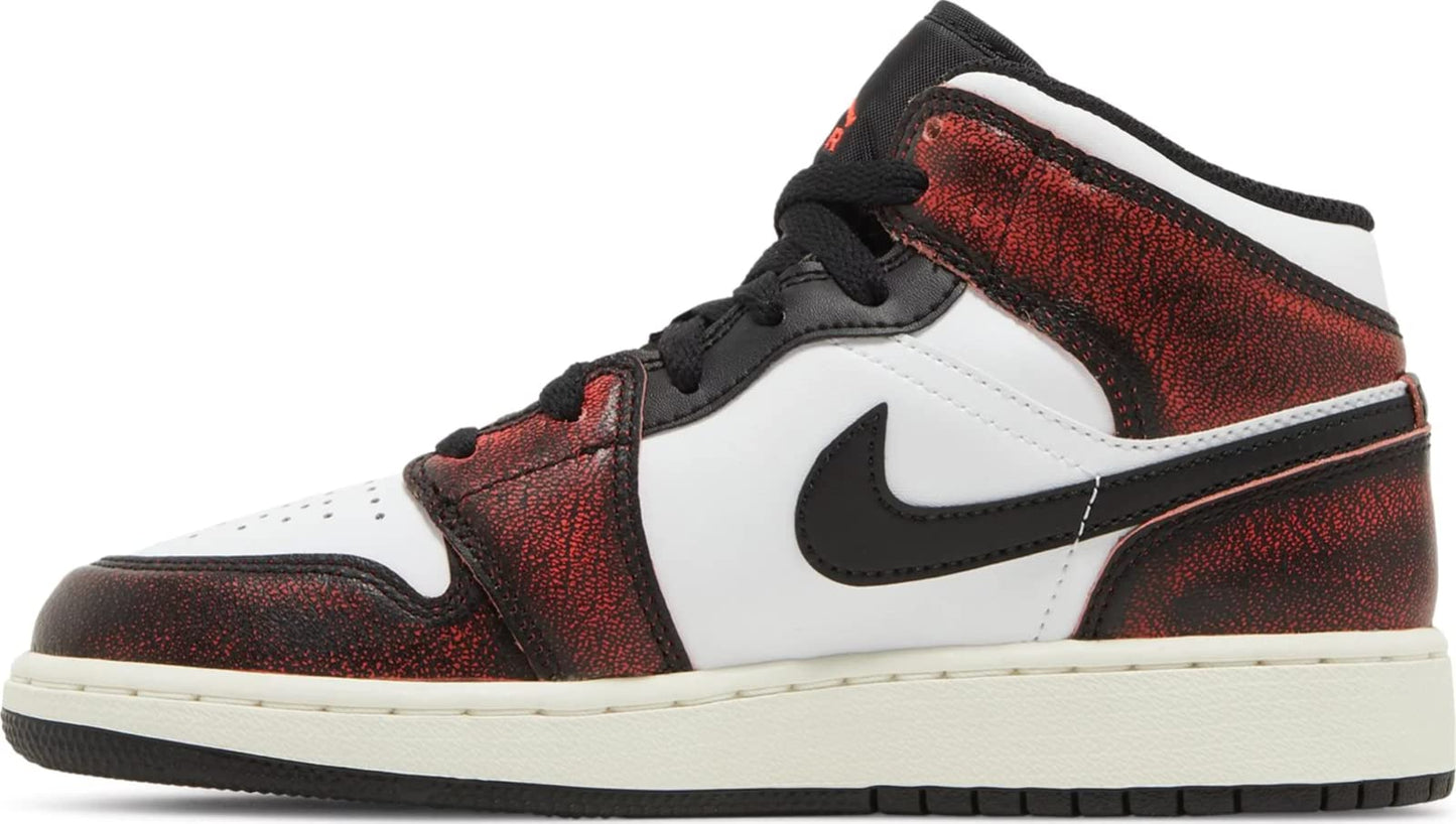 Nike Kids Air Jordan 1 Retro High OG GS Basketball Shoe Black/White/Sail/Infrared 23 6.5 Big Kid